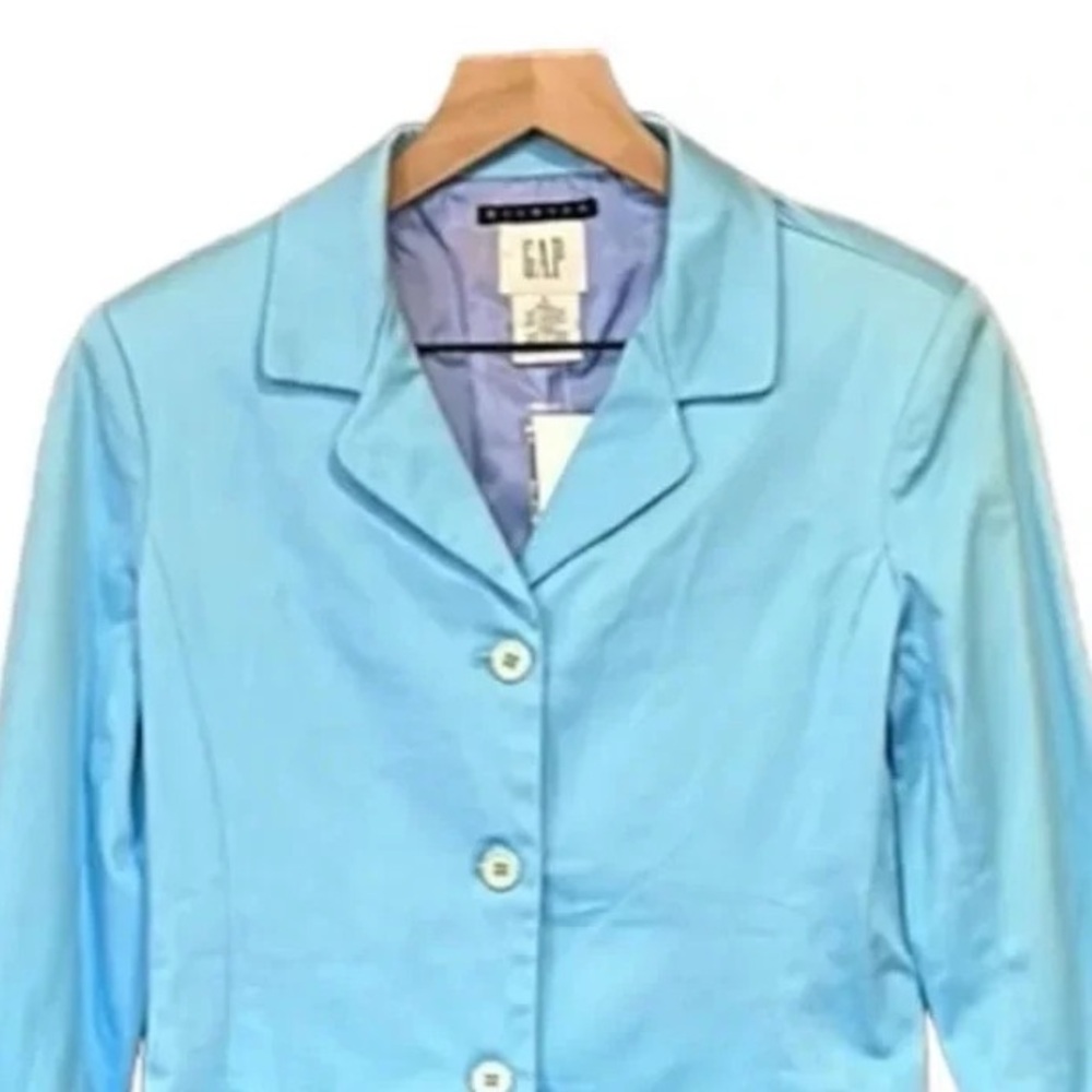 Gap Light Blue Button Closure Blazer Jacket Size 4 NWT - Picture 6 of 9